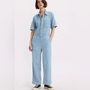 Women's Light Blue Denim Overalls
